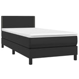 Sommier à lattes de lit et matelas LED Noir 90x190cm Similicuir