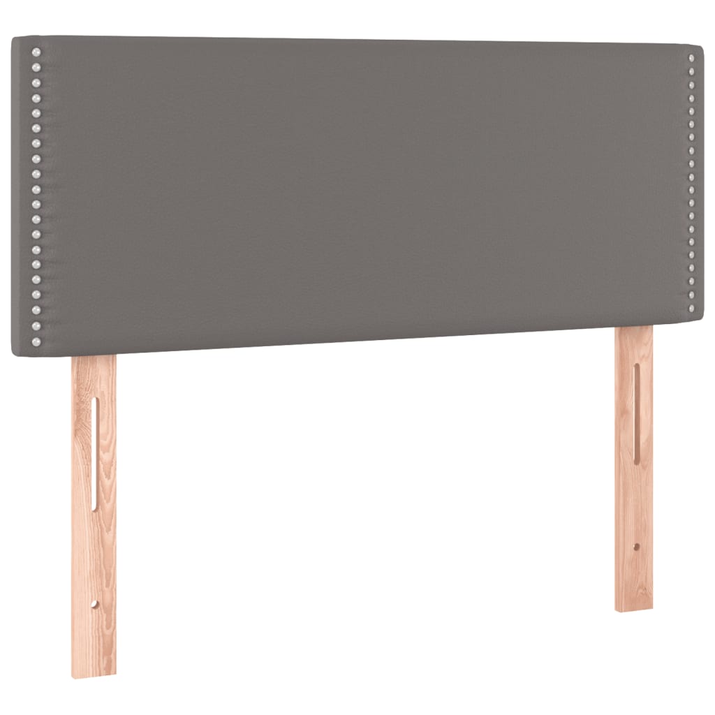 Sommier à lattes de lit et matelas LED Gris 90x190cm Similicuir