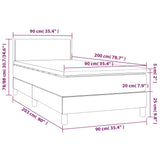 Sommier à lattes de lit avec matelas et LED Blanc 90x200cm