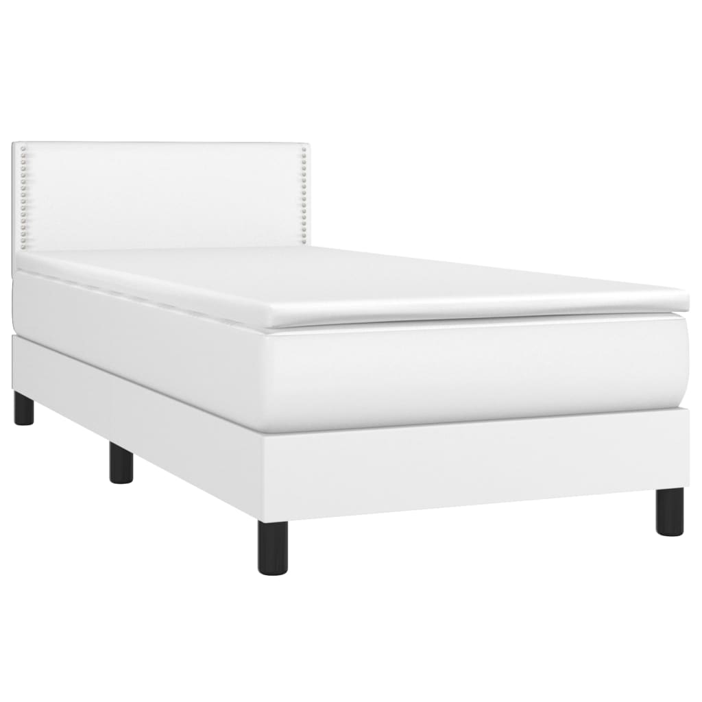 Sommier à lattes de lit avec matelas et LED Blanc 100x200 cm