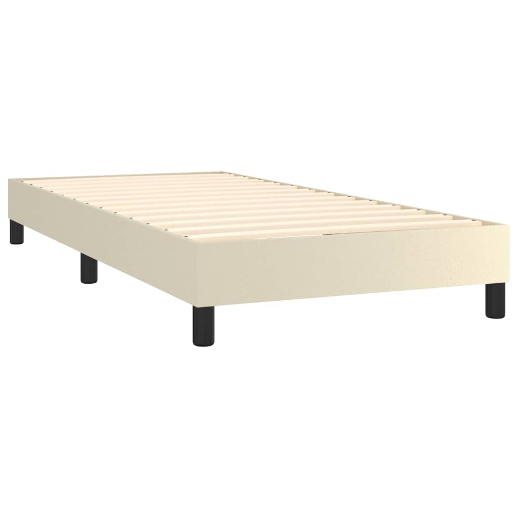 Sommier à lattes de lit avec matelas et LED Crème 100x200 cm