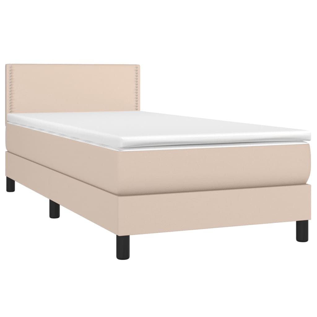 Sommier à lattes de lit avec matelas LED Cappuccino 100x200 cm