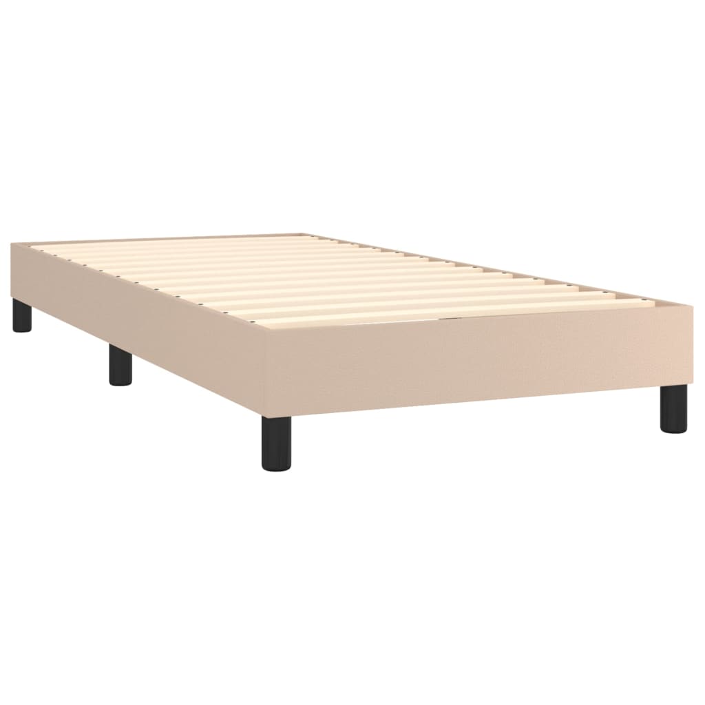 Sommier à lattes de lit avec matelas LED Cappuccino 100x200 cm