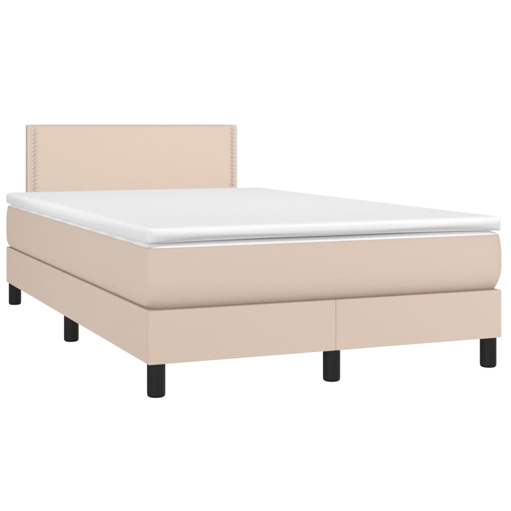 Sommier à lattes de lit avec matelas LED Cappuccino 120x200 cm