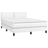 Sommier à lattes de lit avec matelas et LED Blanc 140x190 cm