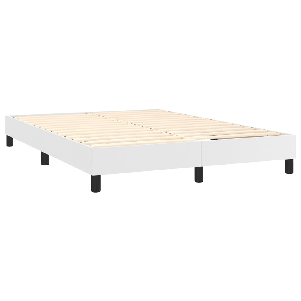 Sommier à lattes de lit avec matelas et LED Blanc 140x190 cm