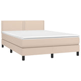 Sommier à lattes de lit avec matelas LED Cappuccino 140x190 cm