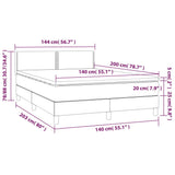 Sommier à lattes de lit avec matelas LED Cappuccino 140x200 cm