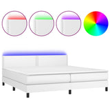 Sommier à lattes de lit avec matelas et LED Blanc 200x200 cm