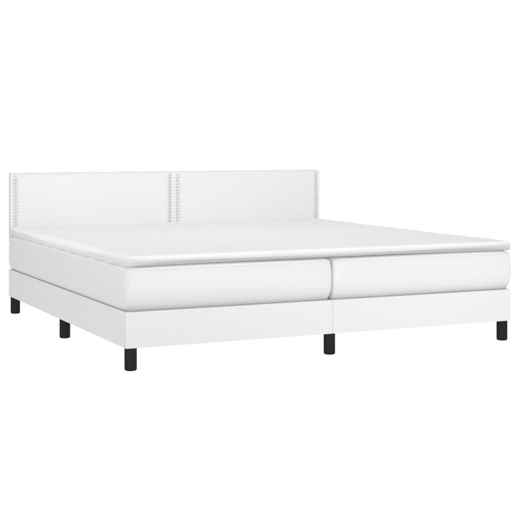 Sommier à lattes de lit avec matelas et LED Blanc 200x200 cm