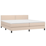 Sommier à lattes de lit avec matelas LED Cappuccino 200x200 cm