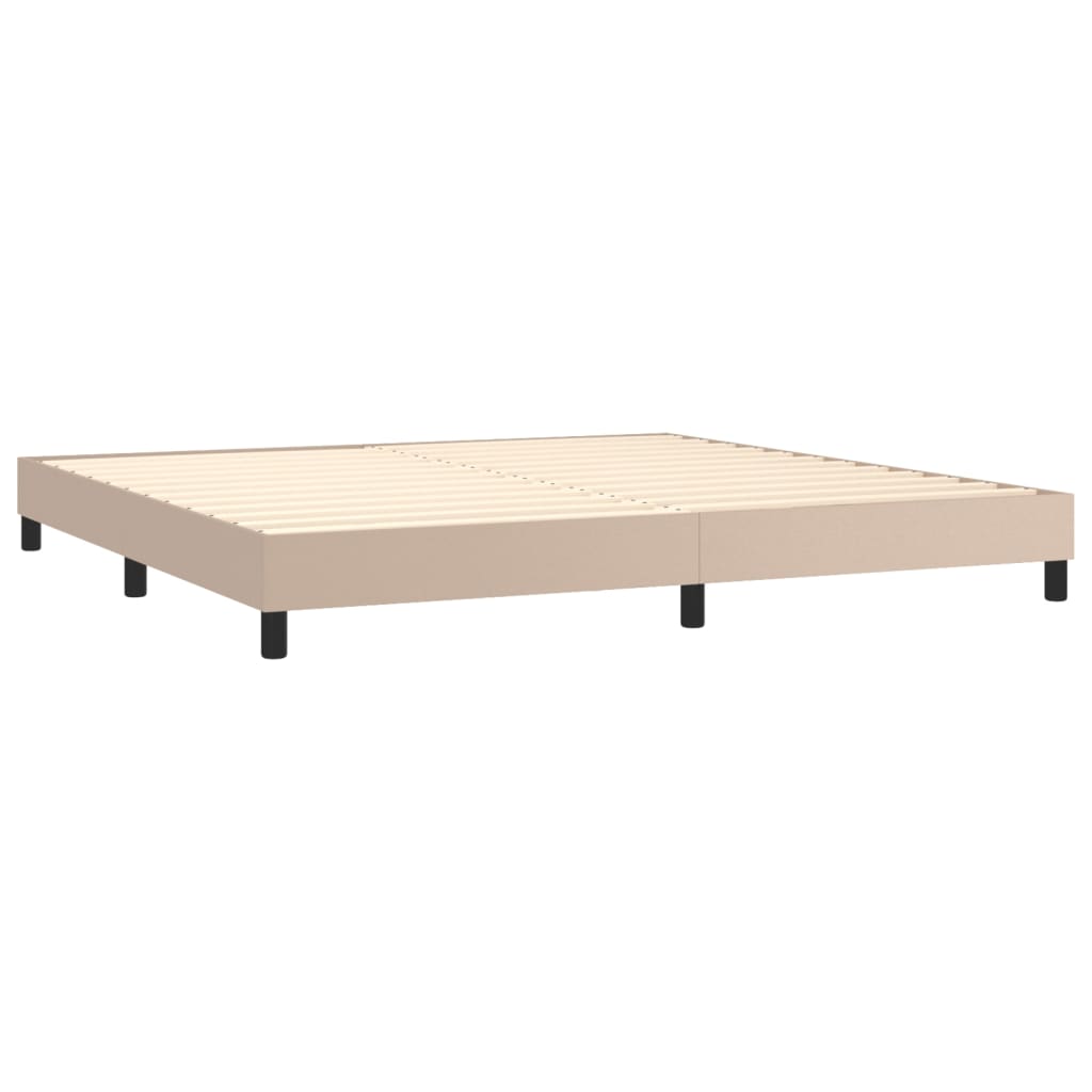 Sommier à lattes de lit avec matelas LED Cappuccino 200x200 cm