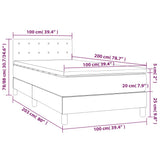 Sommier à lattes de lit avec matelas et LED Crème 100x200 cm