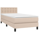 Sommier à lattes de lit avec matelas LED Cappuccino 100x200 cm