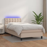 Sommier à lattes de lit avec matelas LED Cappuccino 100x200 cm