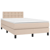 Sommier à lattes de lit avec matelas LED Cappuccino 120x200 cm