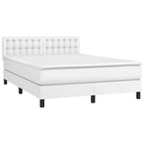 Sommier à lattes de lit avec matelas et LED Blanc 140x190 cm