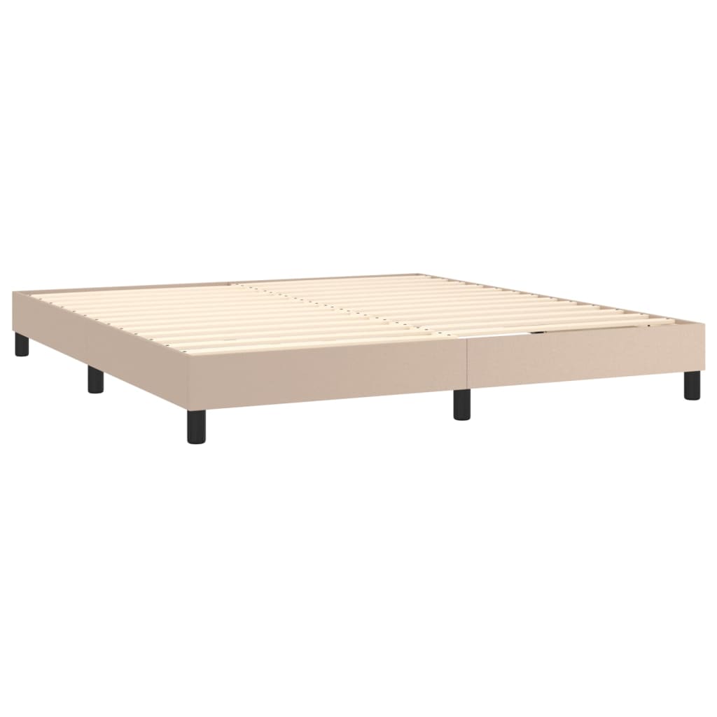 Sommier à lattes de lit avec matelas LED Cappuccino 180x200 cm