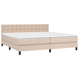 Sommier à lattes de lit avec matelas LED Cappuccino 200x200 cm