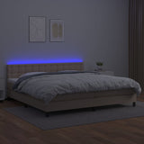 Sommier à lattes de lit avec matelas LED Cappuccino 200x200 cm