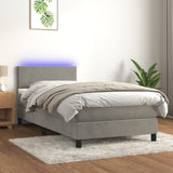 Sommier à lattes de lit avec matelas et LED Gris clair 80x200cm