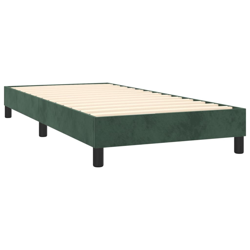 Sommier à lattes de lit avec matelas et LED Vert foncé 80x200cm