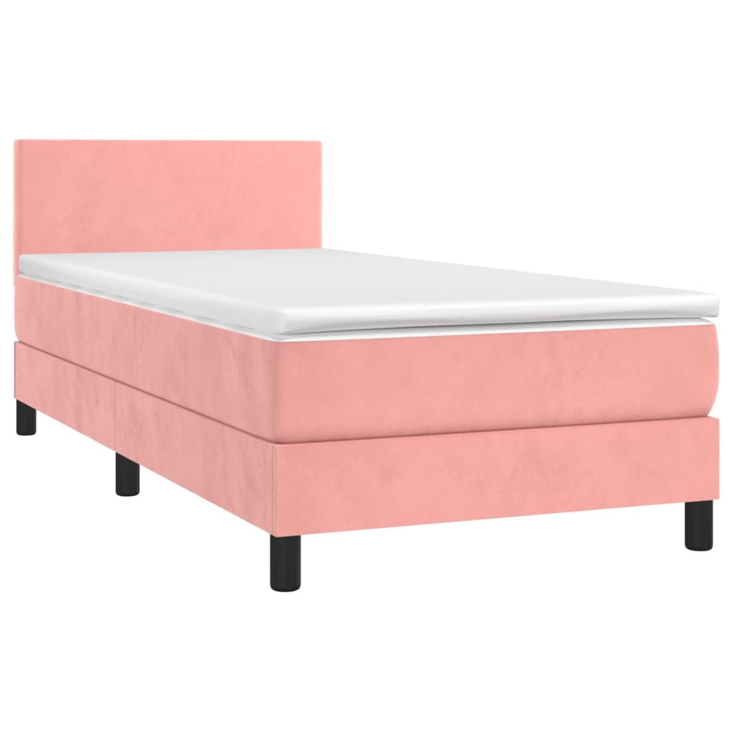 Sommier à lattes de lit avec matelas LED Rose 80x200 cm Velours