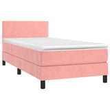 Sommier à lattes de lit avec matelas LED Rose 80x200 cm Velours