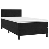 Sommier à lattes de lit avec matelas LED Noir 90x190 cm Velours