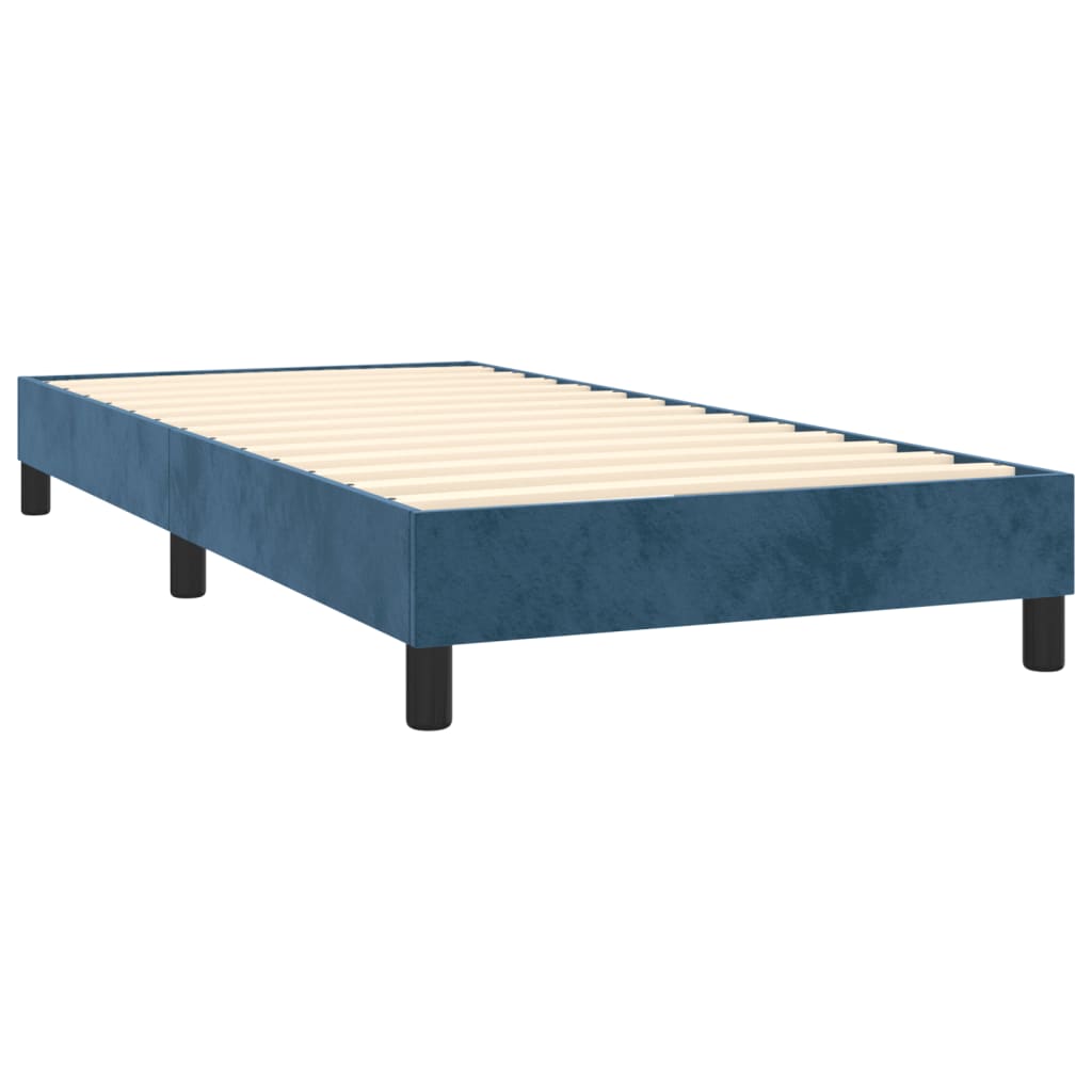 Sommier à lattes de lit avec matelas et LED Bleu foncé 90x200cm