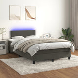 Sommier à lattes de lit avec matelas LED Gris foncé 120x200 cm