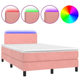 Sommier à lattes de lit avec matelas LED Rose 120x200cm Velours