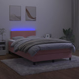 Sommier à lattes de lit avec matelas LED Rose 120x200cm Velours