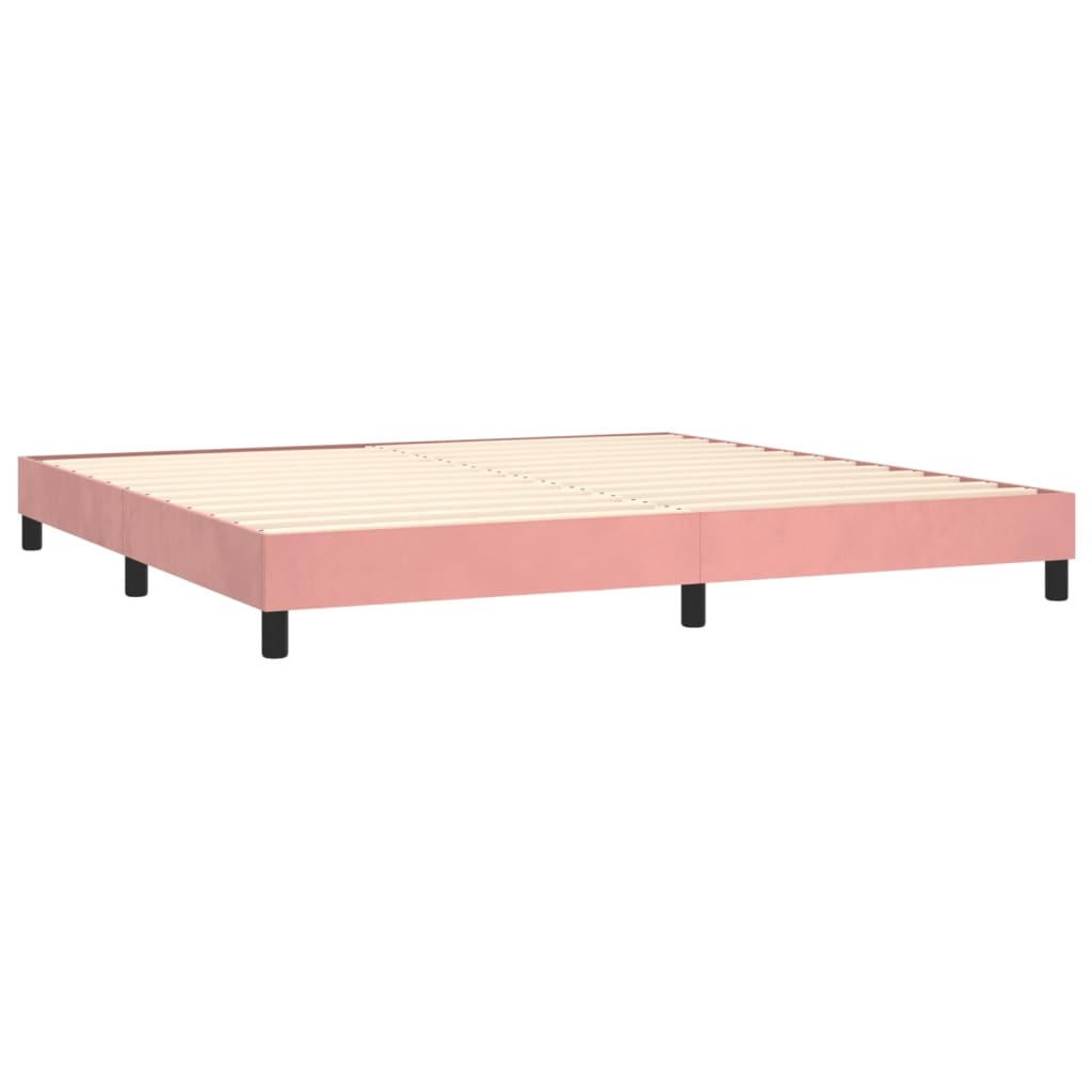 Sommier à lattes de lit avec matelas LED Rose 200x200cm Velours