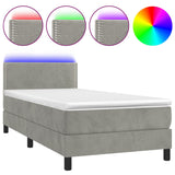 Sommier à lattes de lit avec matelas et LED Gris clair 80x200cm