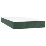 Sommier à lattes de lit avec matelas et LED Vert foncé 80x200cm