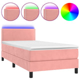 Sommier à lattes de lit avec matelas LED Rose 80x200 cm Velours