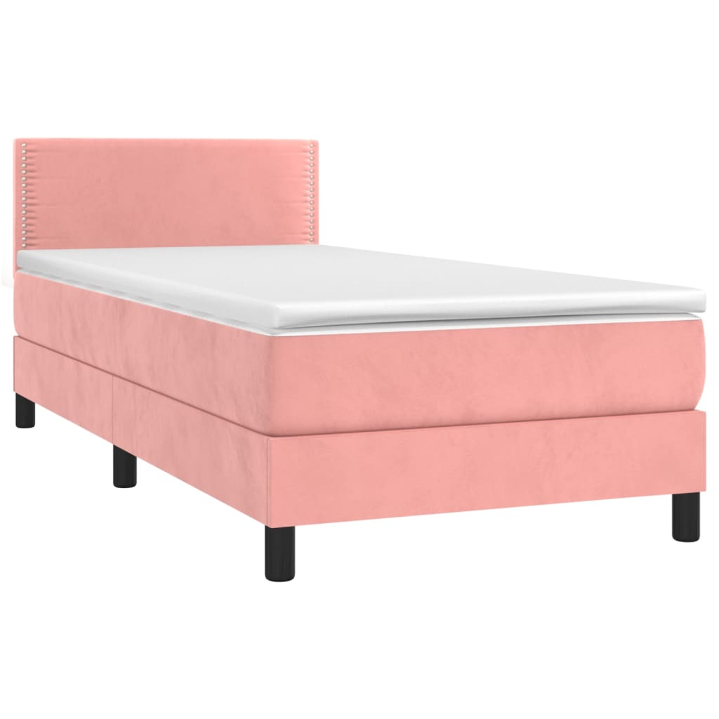 Sommier à lattes de lit avec matelas LED Rose 80x200 cm Velours