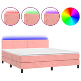 Sommier à lattes de lit avec matelas LED Rose 160x200 cm