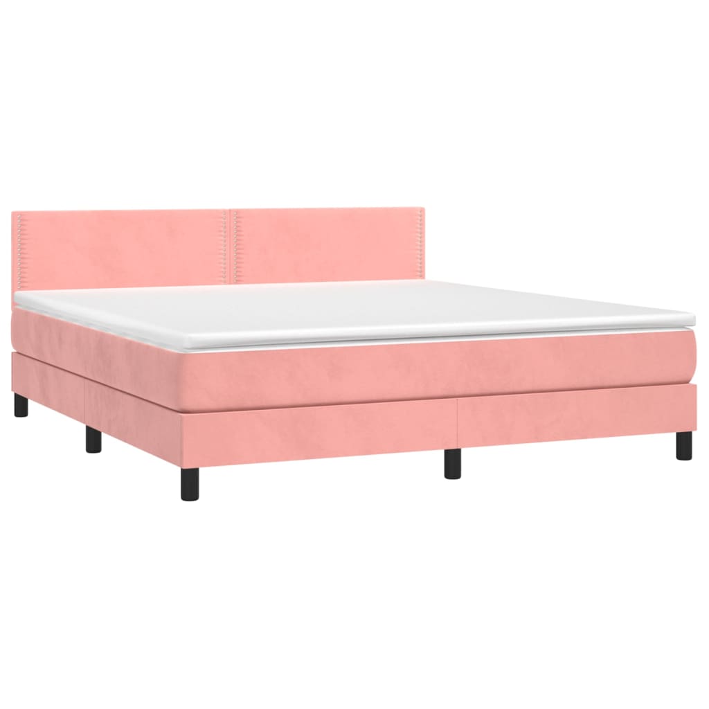 Sommier à lattes de lit avec matelas LED Rose 160x200 cm