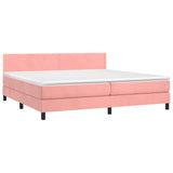 Sommier à lattes de lit avec matelas et LED Rose 200x200 cm