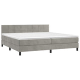 Sommier à lattes de lit avec matelas LED Gris clair 200x200 cm