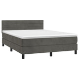 Sommier à lattes de lit avec matelas LED Gris foncé 140x190 cm