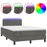 Sommier à lattes de lit avec matelas LED Gris foncé 120x200 cm