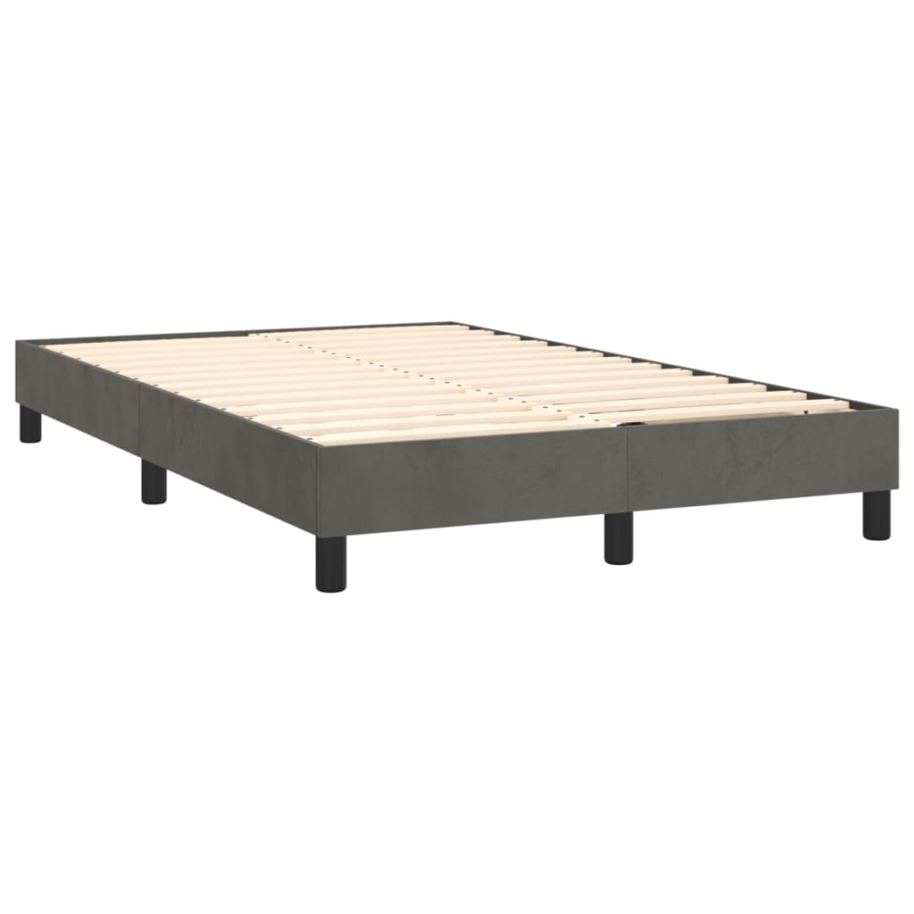 Sommier à lattes de lit avec matelas LED Gris foncé 120x200 cm