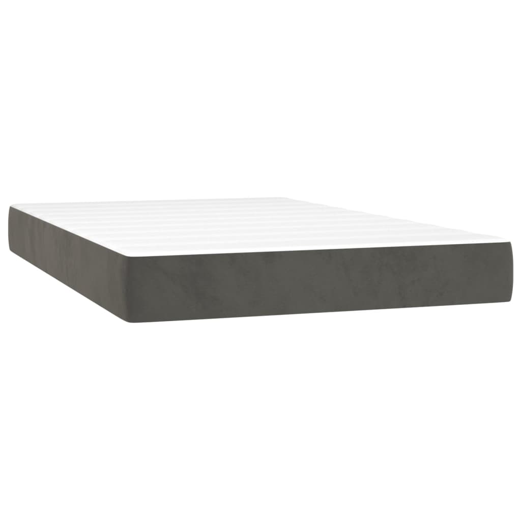 Sommier à lattes de lit avec matelas LED Gris foncé 120x200 cm