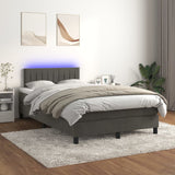 Sommier à lattes de lit avec matelas LED Gris foncé 120x200 cm