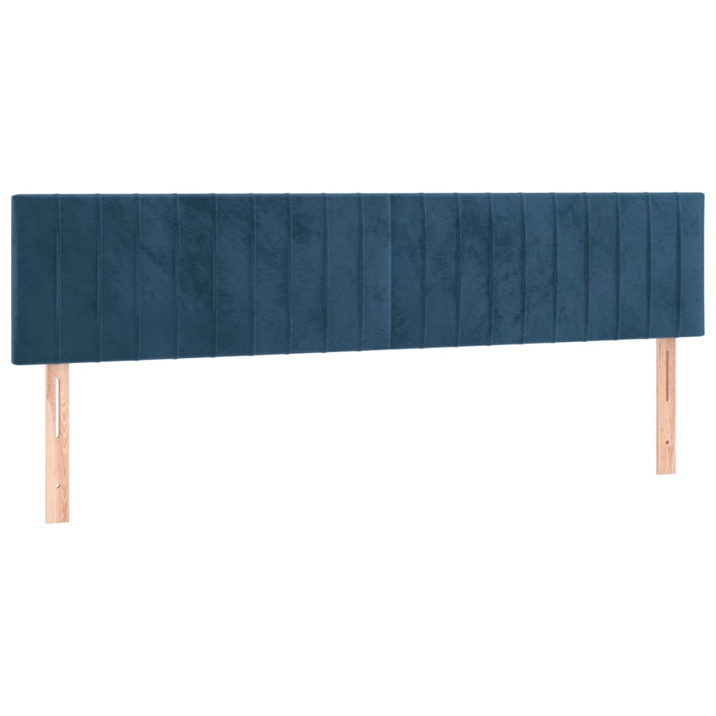 Sommier à lattes de lit avec matelas LED Bleu foncé 180x200 cm