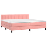 Sommier à lattes de lit avec matelas et LED Rose 200x200 cm