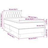 Sommier à lattes de lit avec matelas et LED Vert foncé 90x190cm